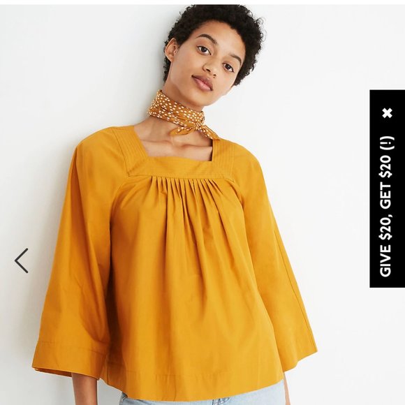 Madewell Millennial Pink Square-neck Top - Picture 5 of 5